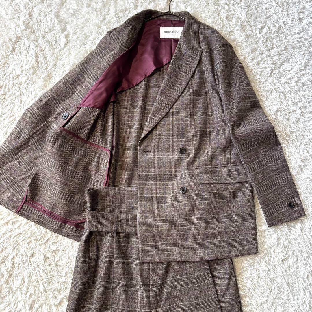 スピックアンドスパン　グレンチェック　スーツ　セットアップ　テーラードジャケット
