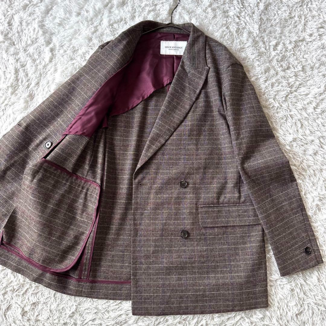 スピックアンドスパン　グレンチェック　スーツ　セットアップ　テーラードジャケット