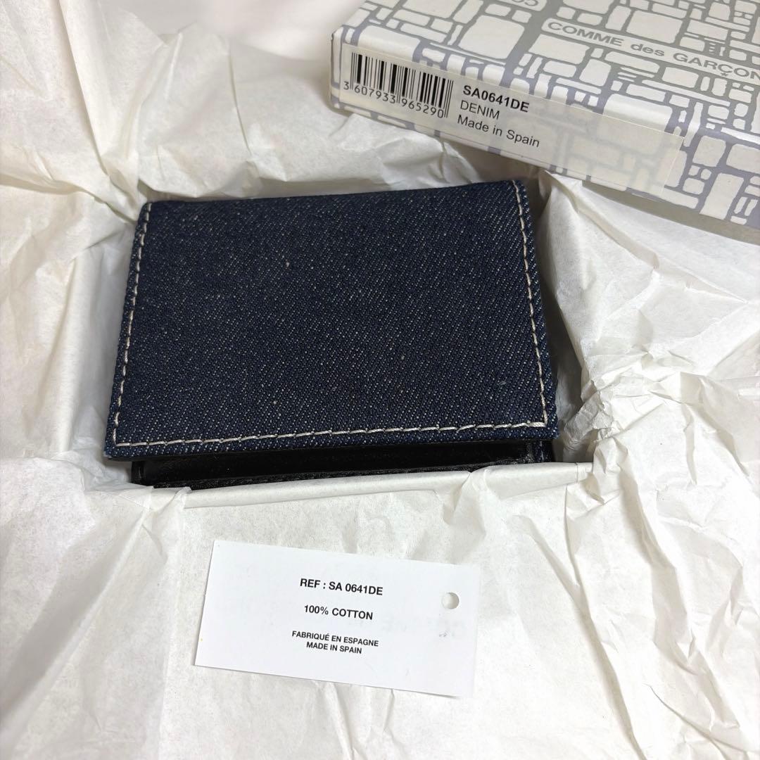 新品 コムデギャルソンSA0641DE ウォレット カードケース デニム レザ
