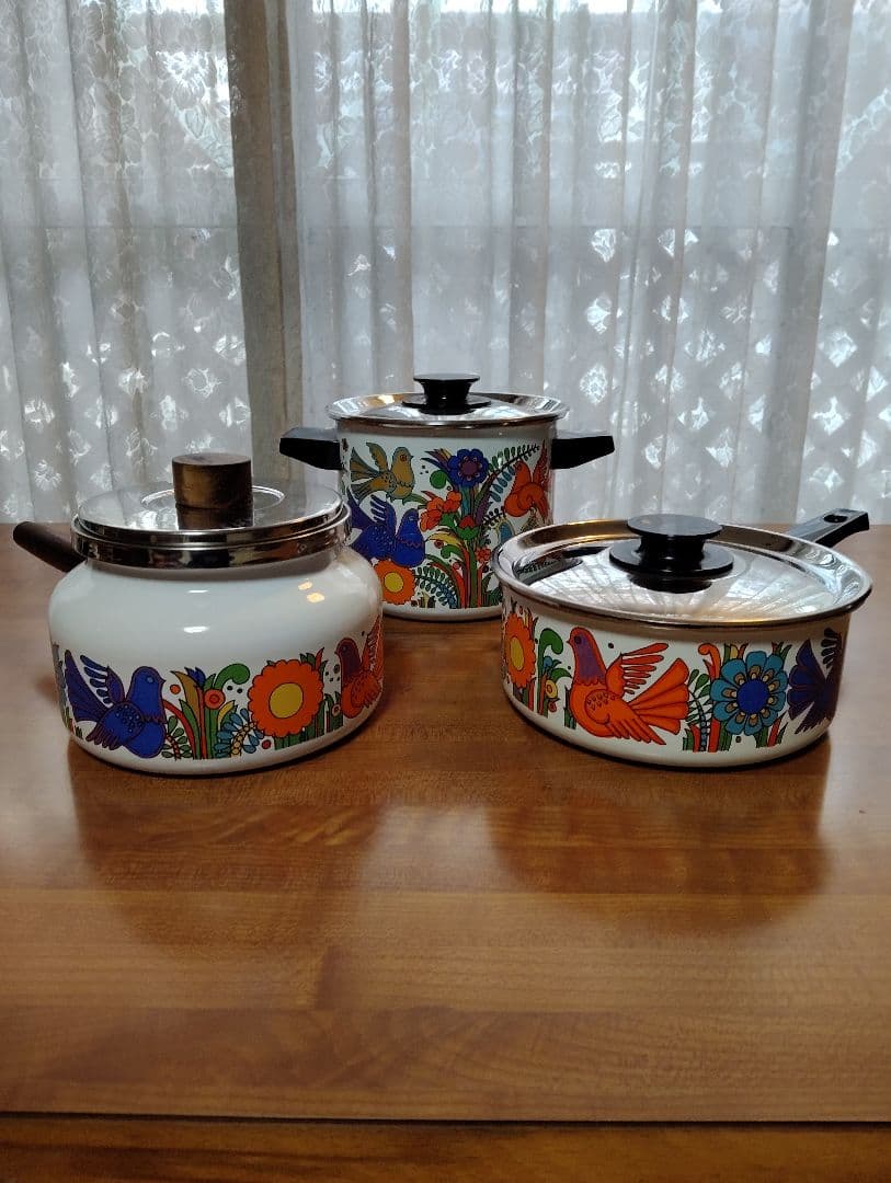 西ドイツ ビレロイ&ボッホ ASTA ホーロー両手鍋 片手鍋 3点セット