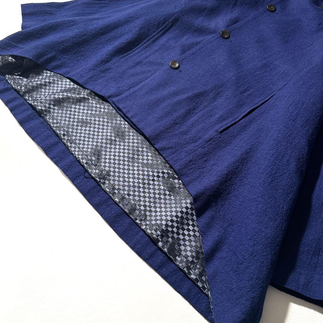 近年 センソユニコ　i+mu ウール 変形 ジャケット コート 羽織り ブルー