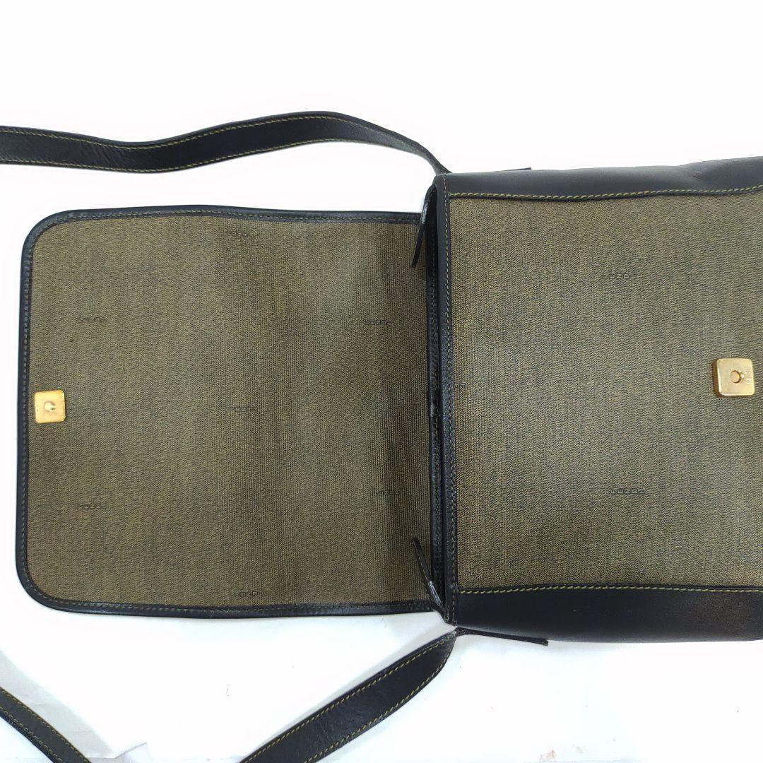 フェンディ メッセンジャーバッグ PVC×レザー FFロゴ カーキ