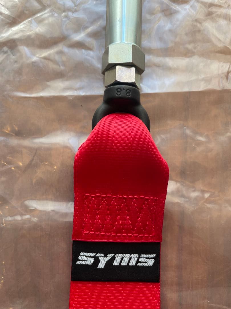 【美品】シムスレーシング・レーシング トーイングストラップ 赤（スバル車用）