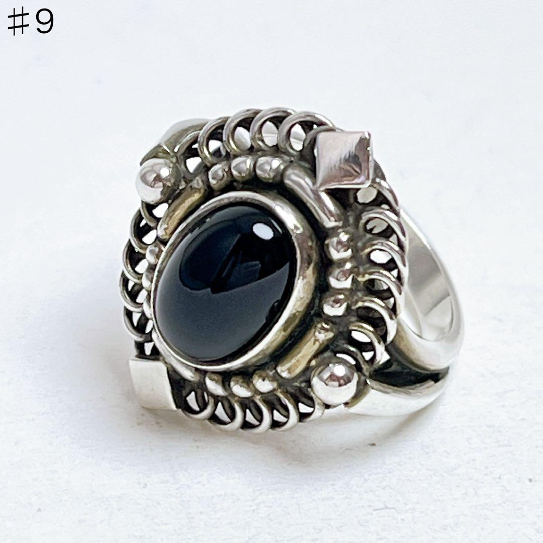 ジョージジェンセン　オニキス　ヴィンテージ　リング　925 419 9号