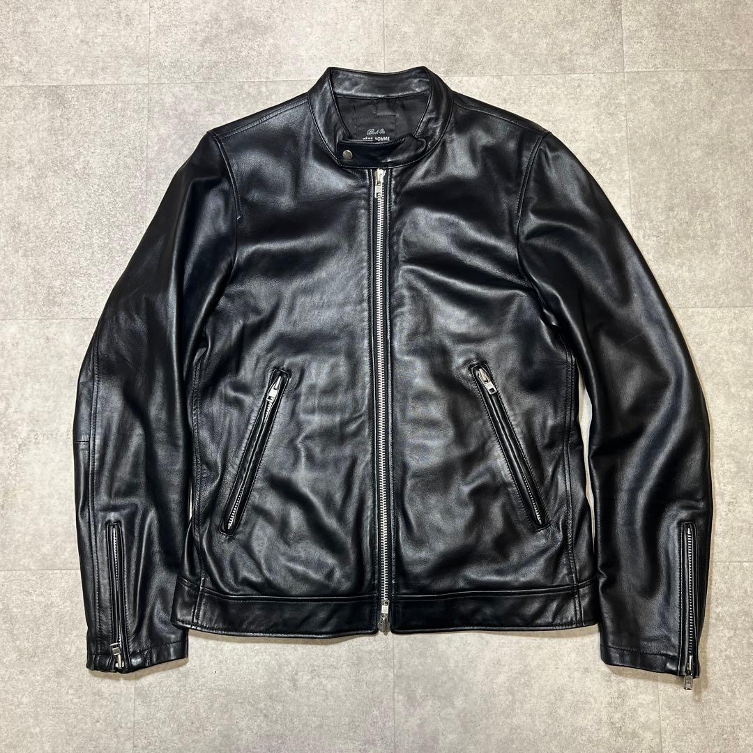 TETEHOMMEテットオム羊革レザージャケットライダースシングルブラックL良品