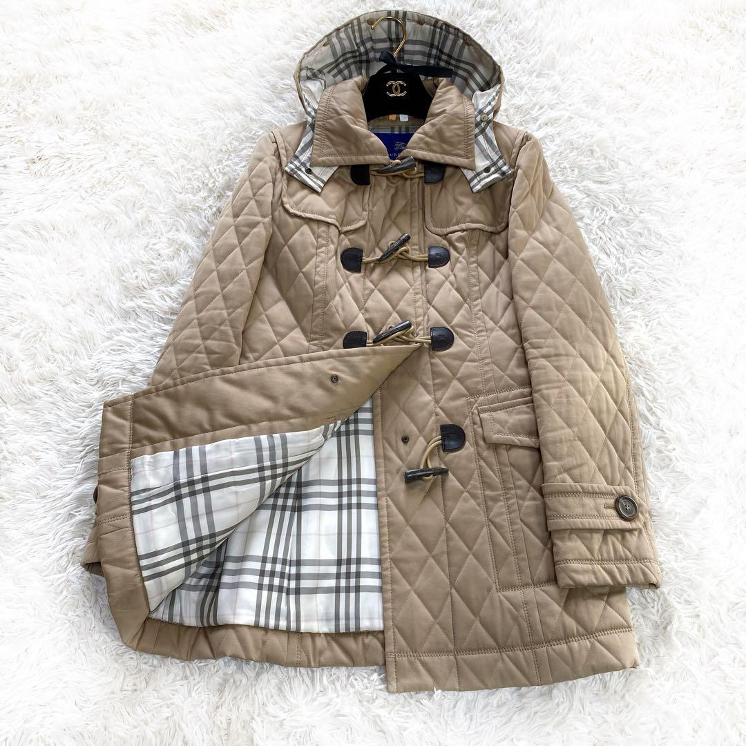 バーバリーブルーレーベル キルティング　ダッフルコート ベージュ 40