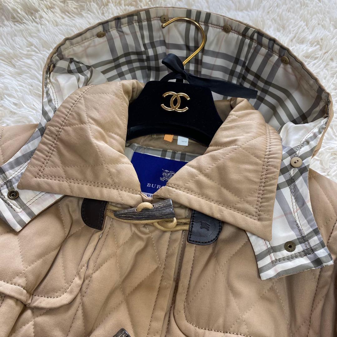 バーバリーブルーレーベル キルティング　ダッフルコート ベージュ 40