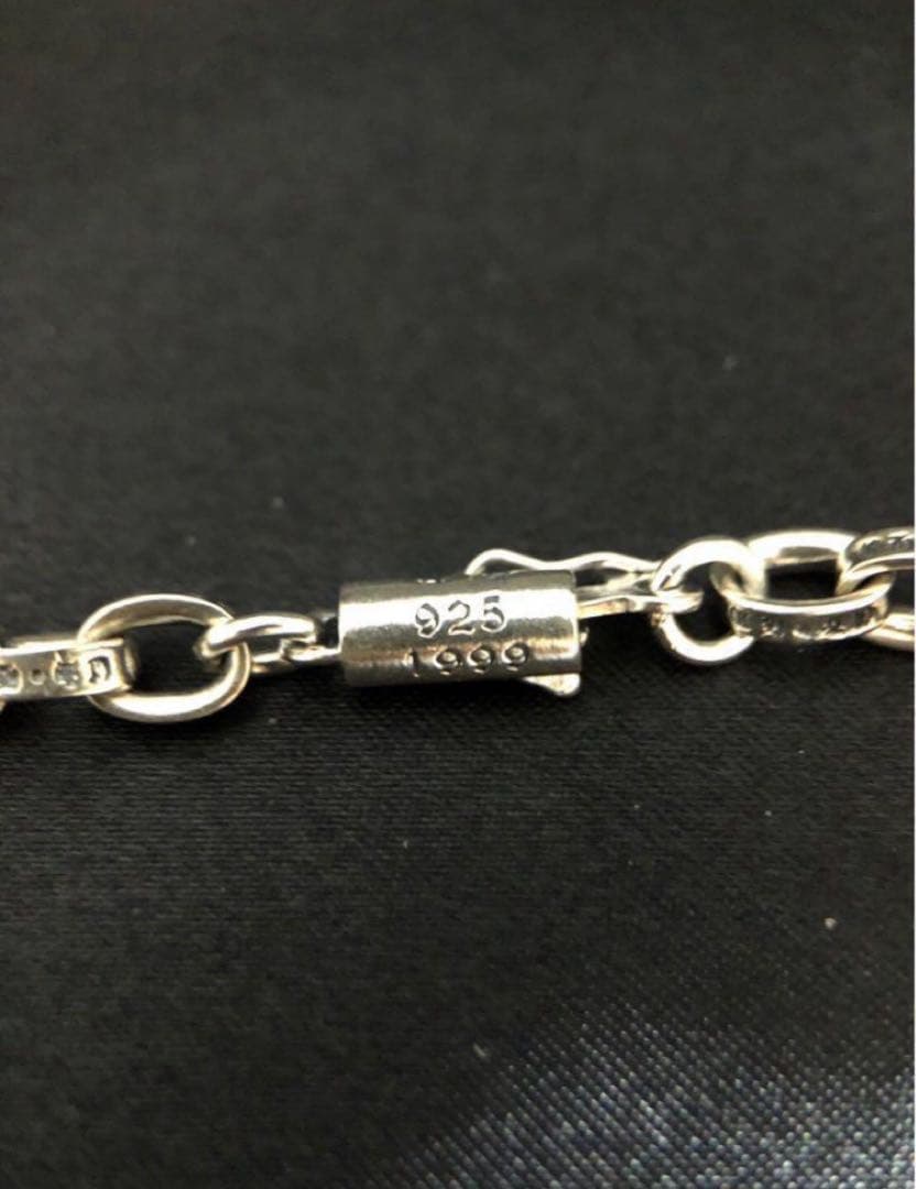 【新品未使用】シルバー925 silver ペーパーチェーン ネックレス 50㎝