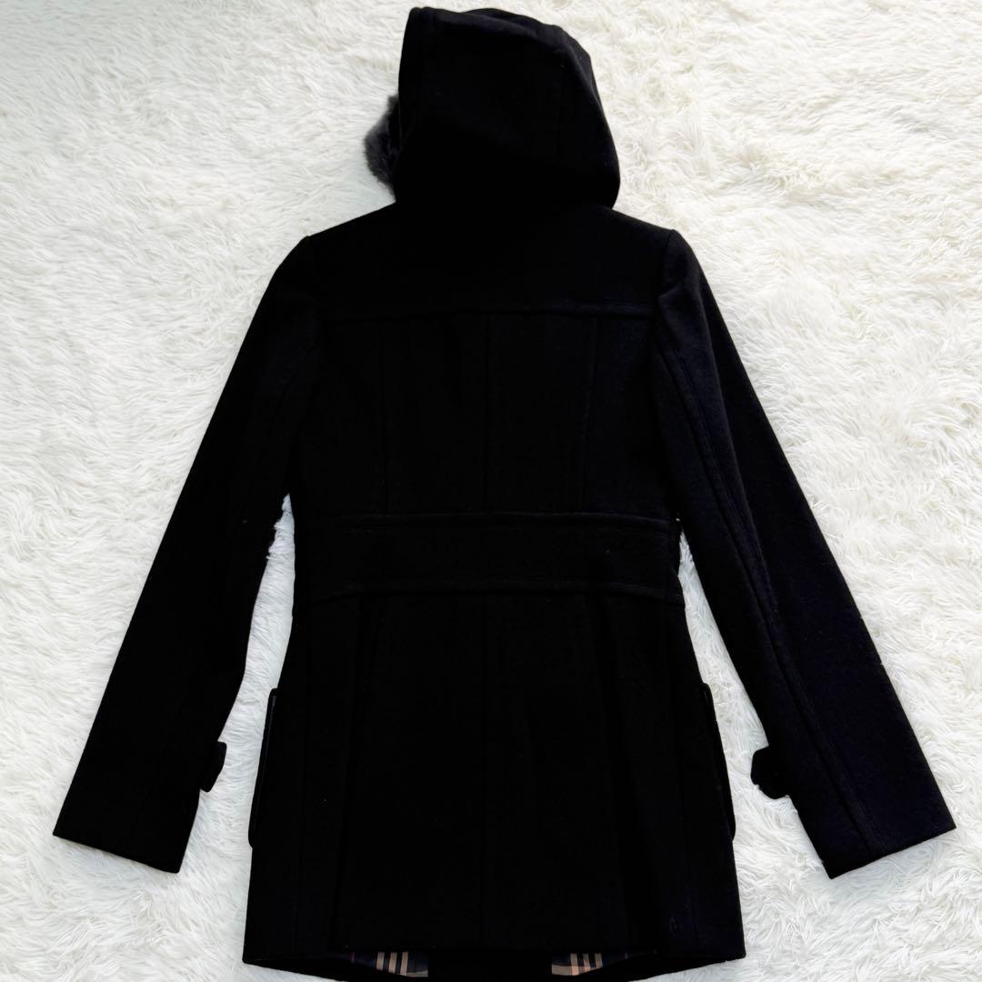 バーバリーブルーレーベル コート ファー ピーコート ノバチェック 2way