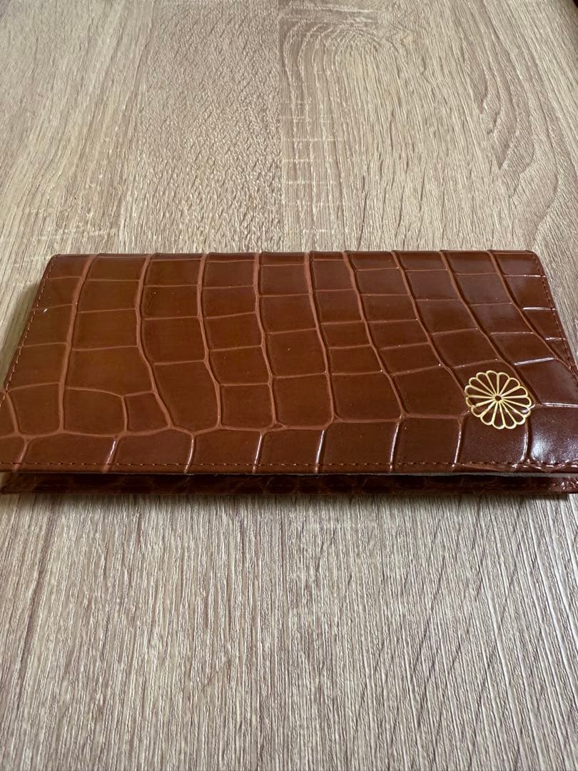 皇居財布　レア色　ブラウンレザー クロコダイル風　長財布　新品未使用