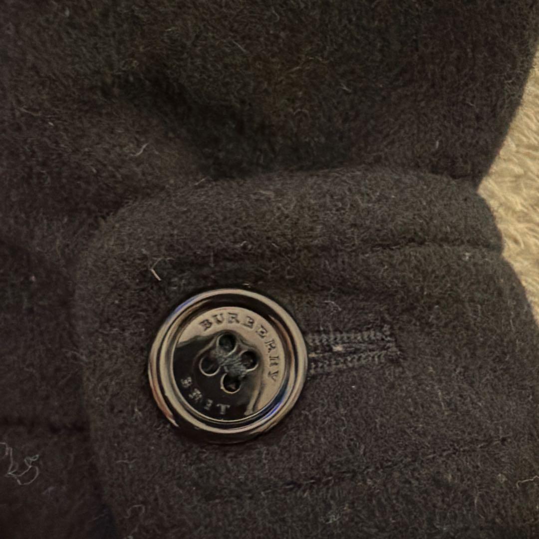 美品　バーバリーブリット　ウールダッフルコート ブラック　ブラウン　チェック