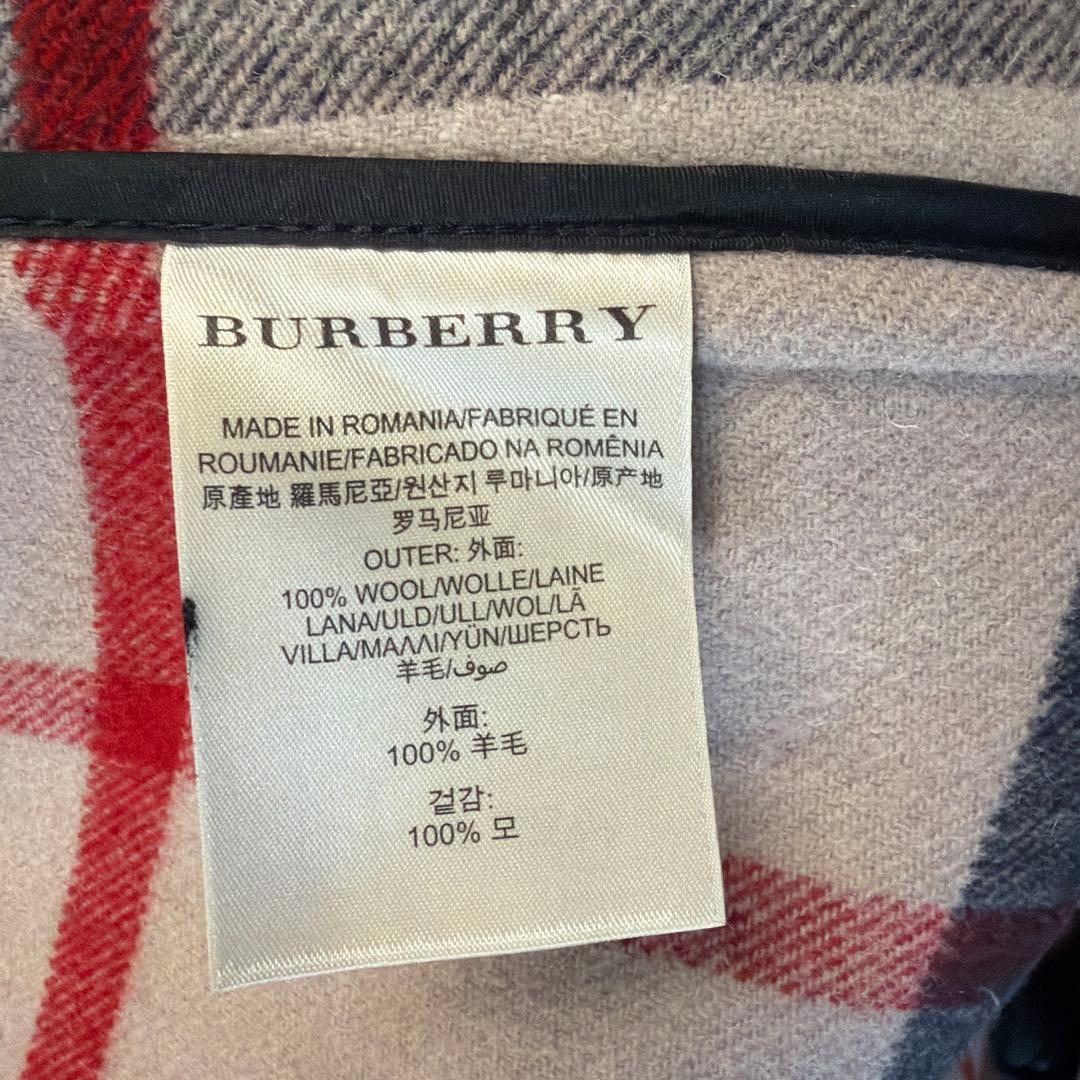 美品　バーバリーブリット　ウールダッフルコート ブラック　ブラウン　チェック