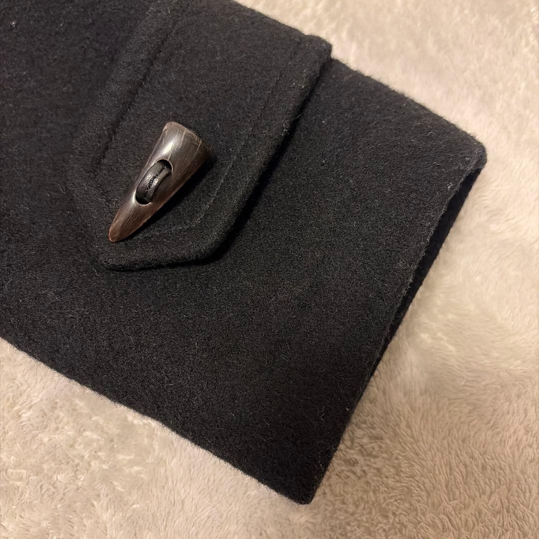 美品　バーバリーブリット　ウールダッフルコート ブラック　ブラウン　チェック