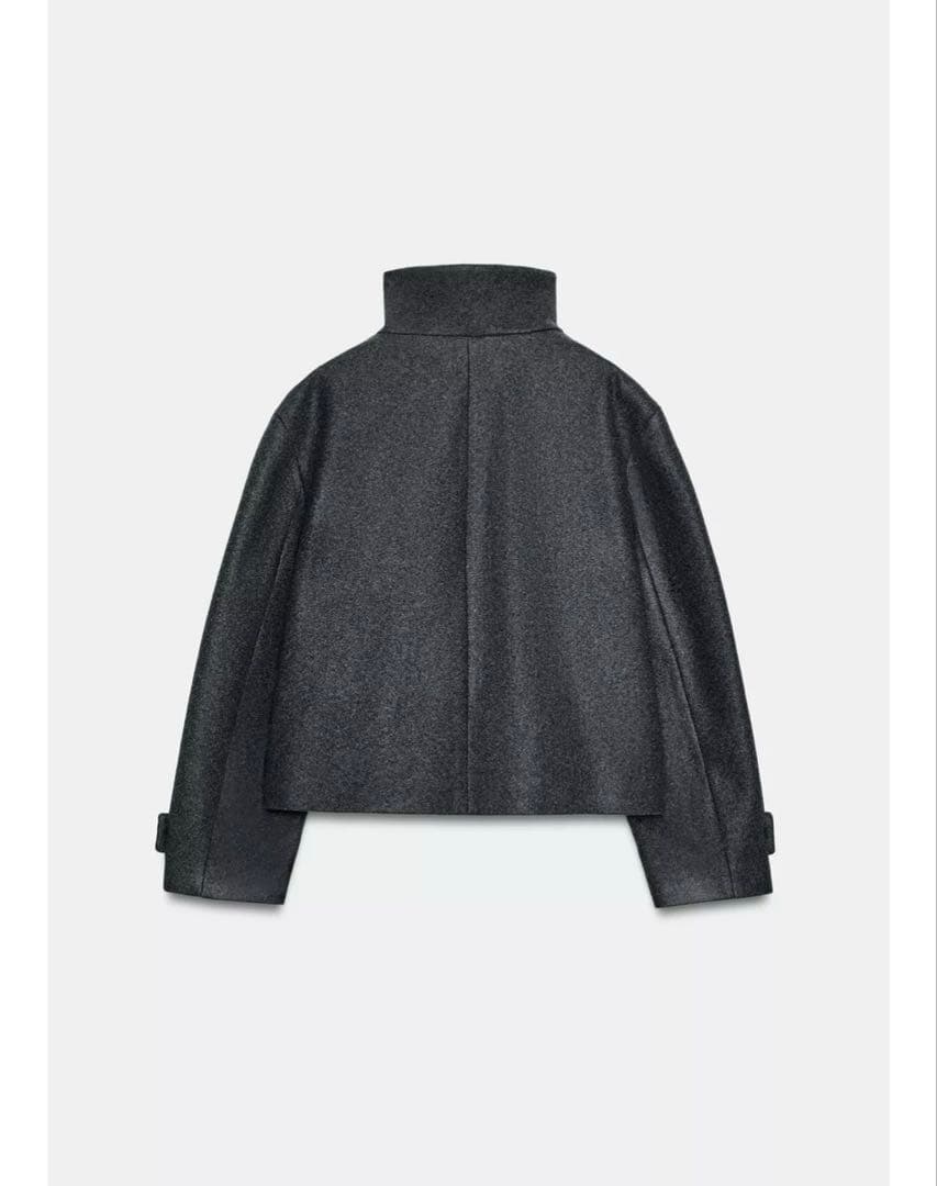 完売品⭐︎ZARA ハイネックショートコート S グレーマール