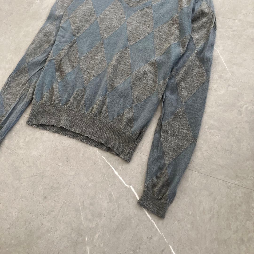 DRIES VAN NOTEN アーガイル ニット ベルギー製