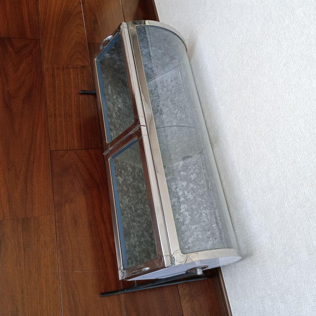 回転式！ブリキ ガラス 蓋付 ディスプレイ 昭和 レトロ [直接引取は割引き]