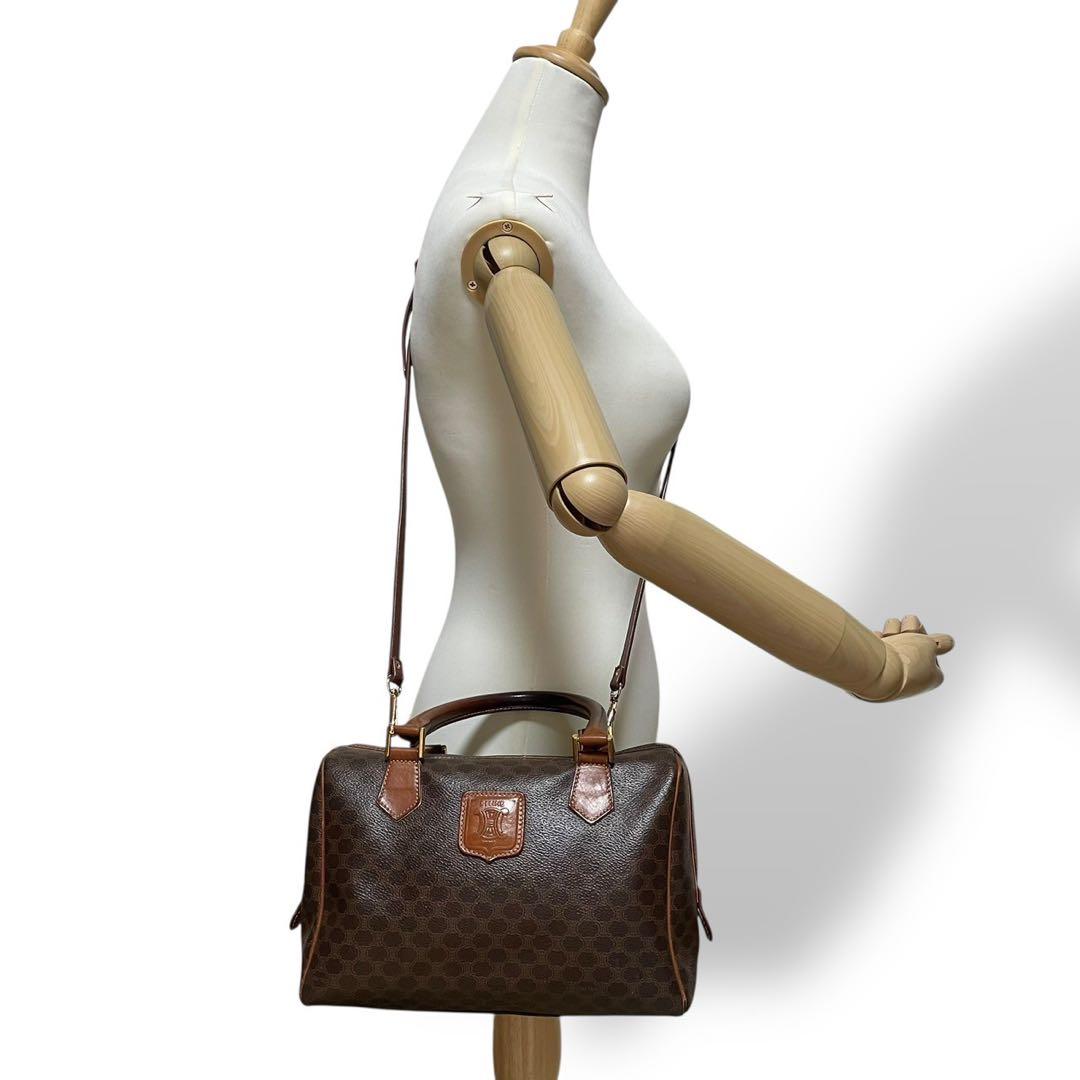 良品 4776 CELINE セリーヌ 2way ボストンバッグ マカダム柄