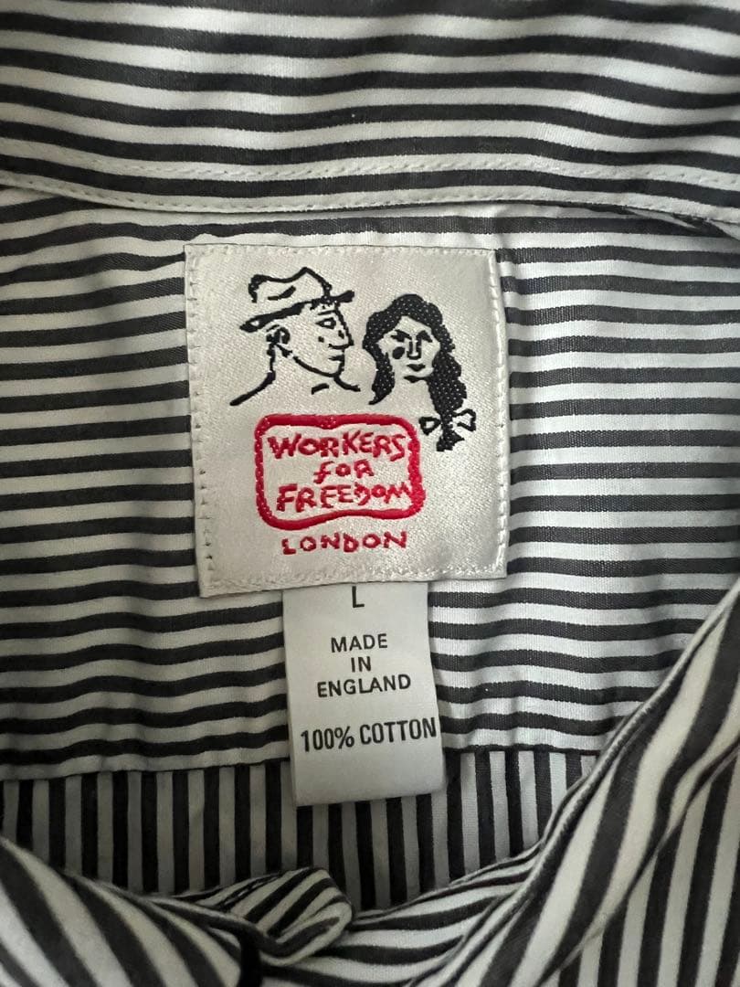 80s イギリス workers for freedom パジャマシャツ