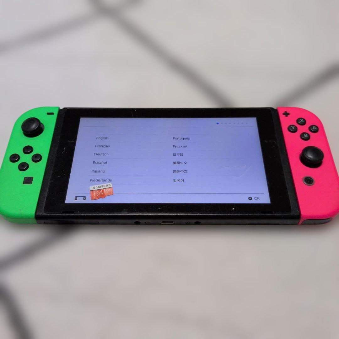 Nintendo Switch グリーン/ピンク 　SDカード付き