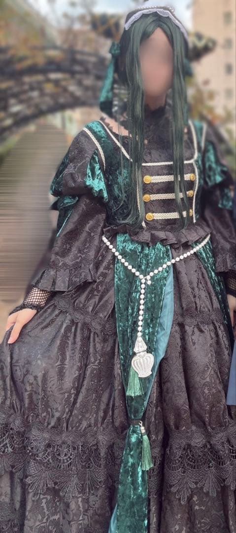黒執事 サリヴァン 緑の魔女 コスプレ フルセット ウィッグ 衣装 ドレス