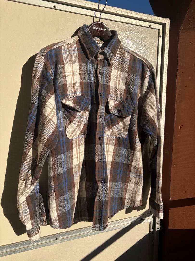 70s FIVE brother ネルシャツ　ヴィンテージ コットン