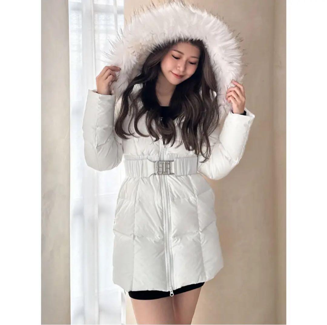 GYDA ベルト付きロングダウンコート　クリーニング済み