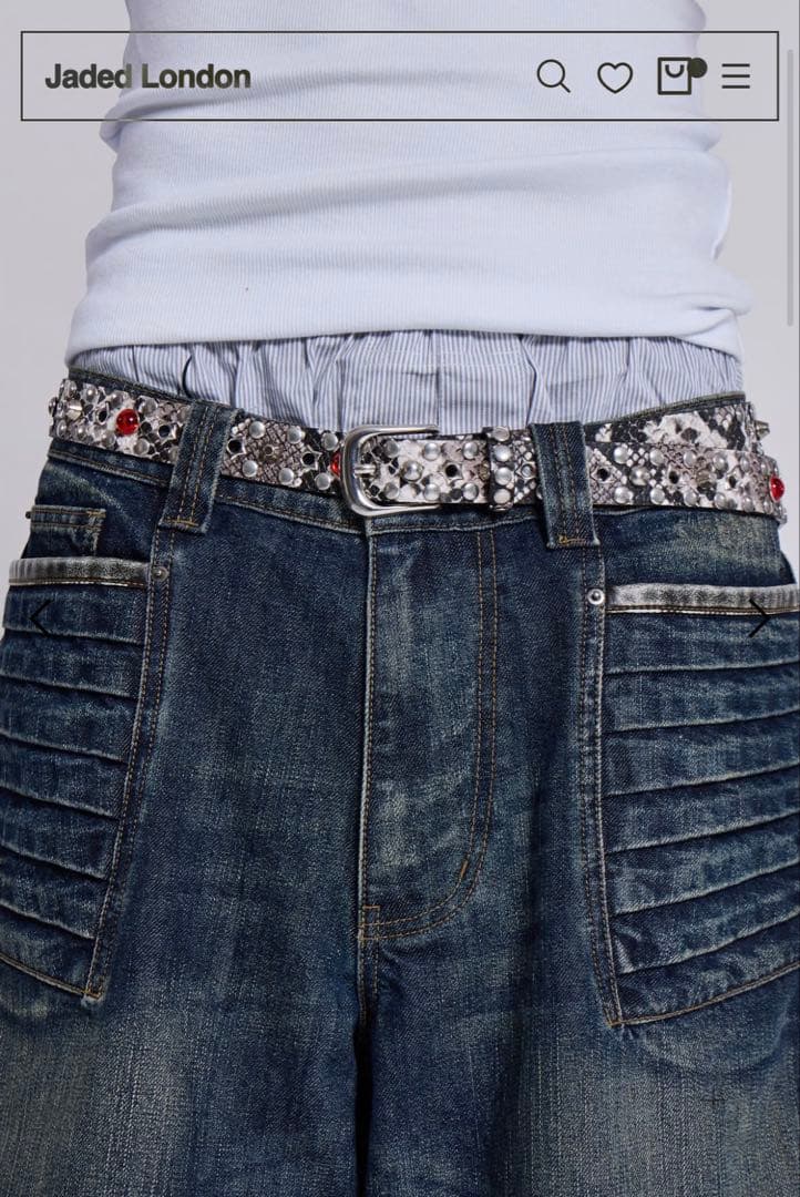 JADED LONDON スネーク柄 スタッズベルト 最安値 即日発送