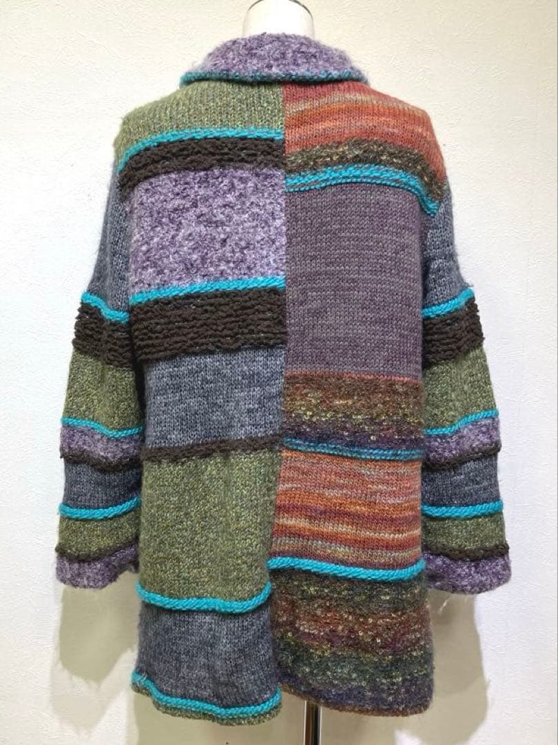 FUGA FUGA 佐藤繊維　ニットコート　マルチカラー　サイズフリー