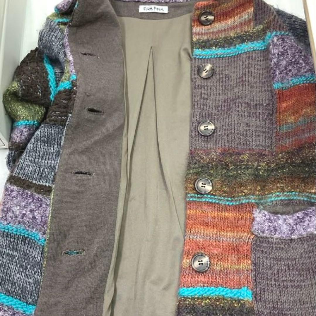 FUGA FUGA 佐藤繊維　ニットコート　マルチカラー　サイズフリー