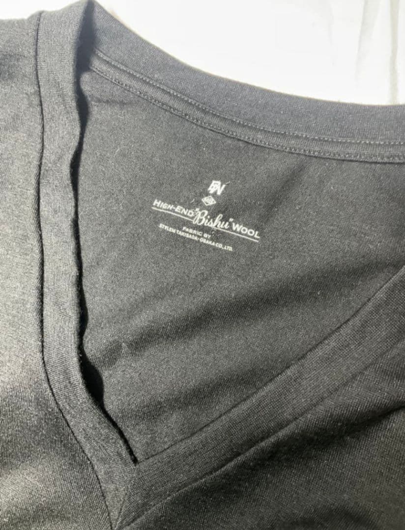 C*8様 MB　ハイエンド尾州ウール Vネック長袖カットソー 黒　非売品