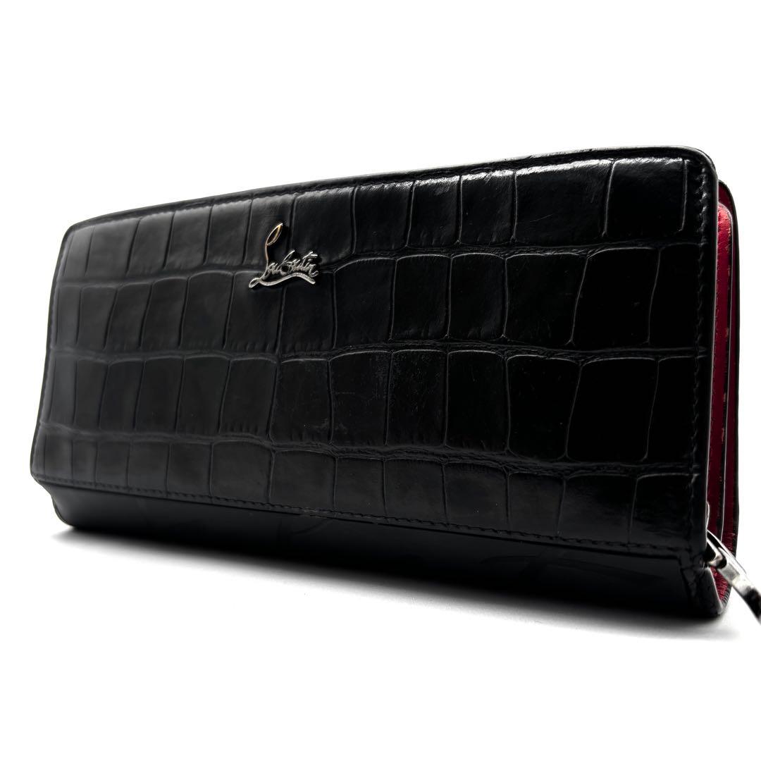 正規品 クリスチャンルブタン パロマ 長財布 スニーカーソール クロコ 黒 赤