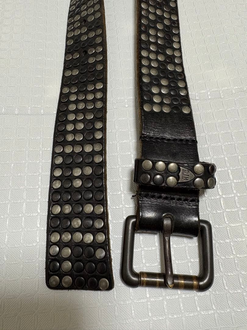HTC ベルト スタッズ付きブラックレザーベルト