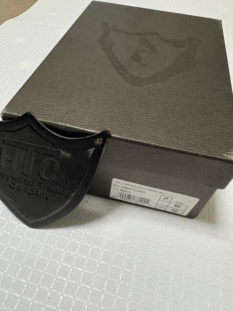 HTC ベルト スタッズ付きブラックレザーベルト
