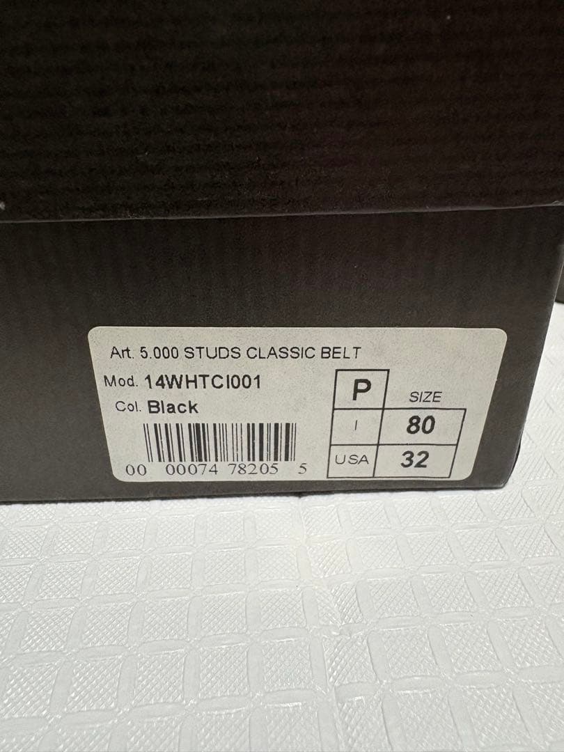 HTC ベルト スタッズ付きブラックレザーベルト