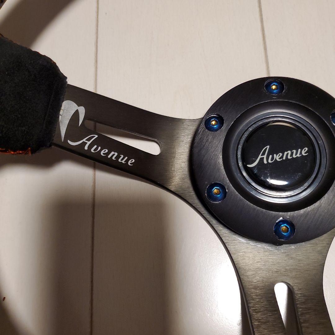 Avenue コンケーブステアリング35パイ バックスキン3スポーク 黒 正規品