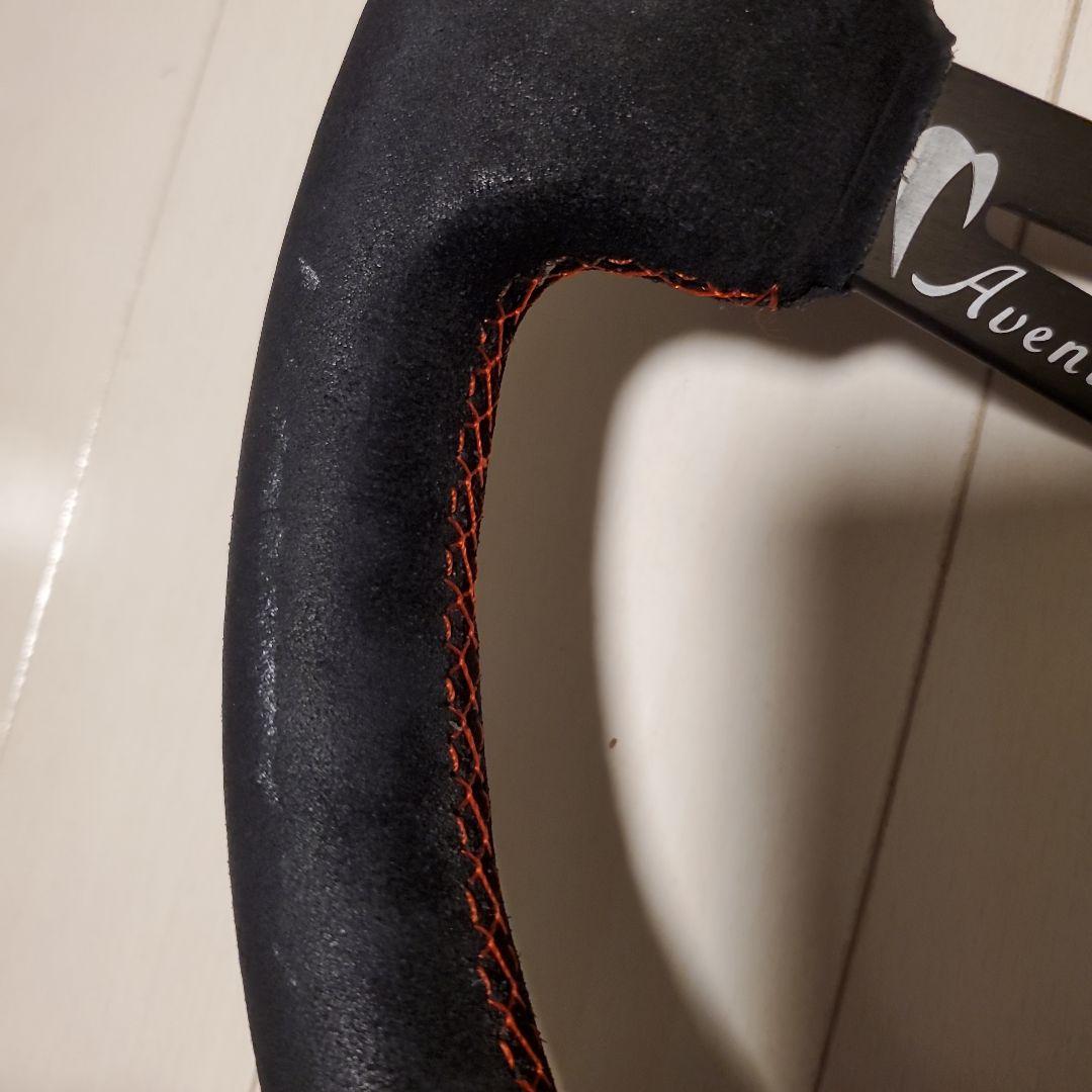 Avenue コンケーブステアリング35パイ バックスキン3スポーク 黒 正規品