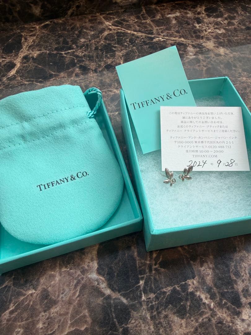 ★1/31まで★Tiffany&Co. シルバーリーフピアス　【キャッチなし】