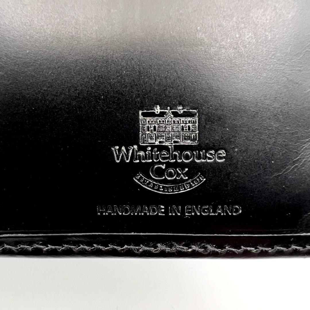 ホワイトハウスコックス☆メンズフラップ長札 ブライドルレザー本革 黒 イギリス製