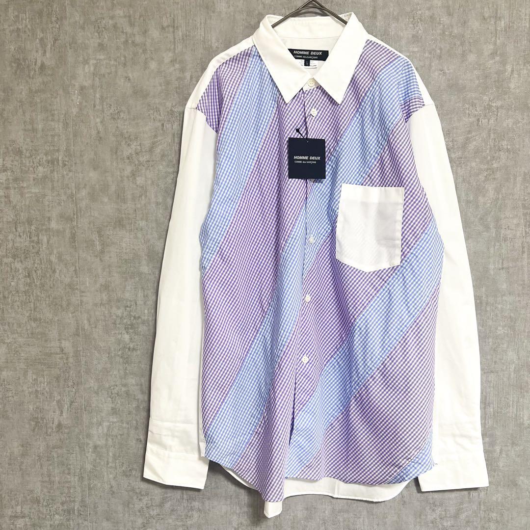 未使用タグ付コムデギャルソンHOMME DEUX 長袖シャツ サイズL チェッ