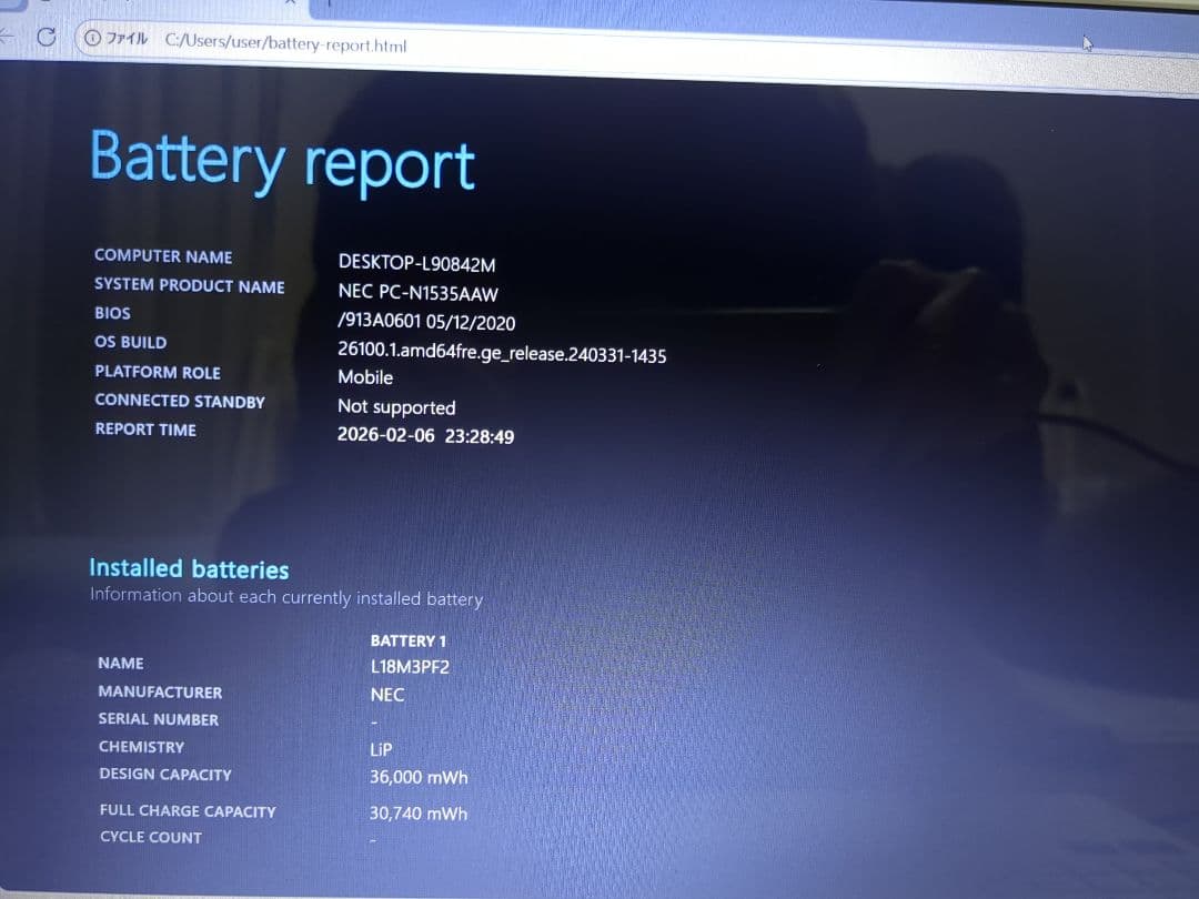 LAVIE N1535/AAW Ryzen 3 8GBメモリ・256GB SSD