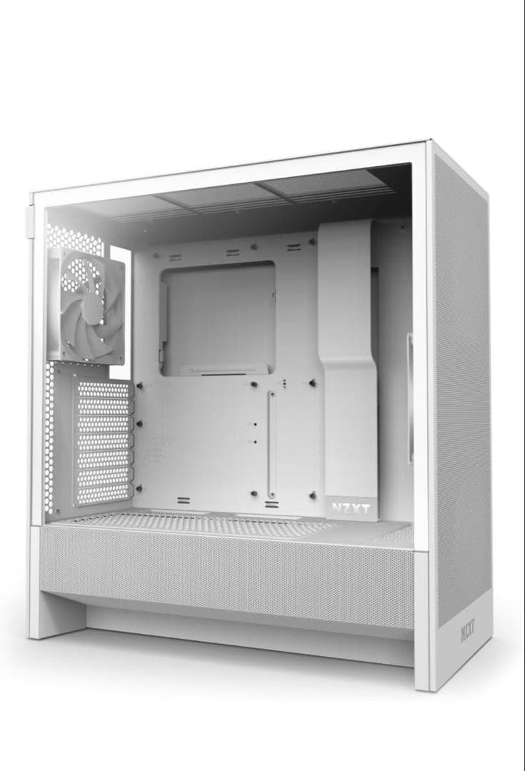 NZXT H5 Flow v2 White 120mmファン 2基搭載