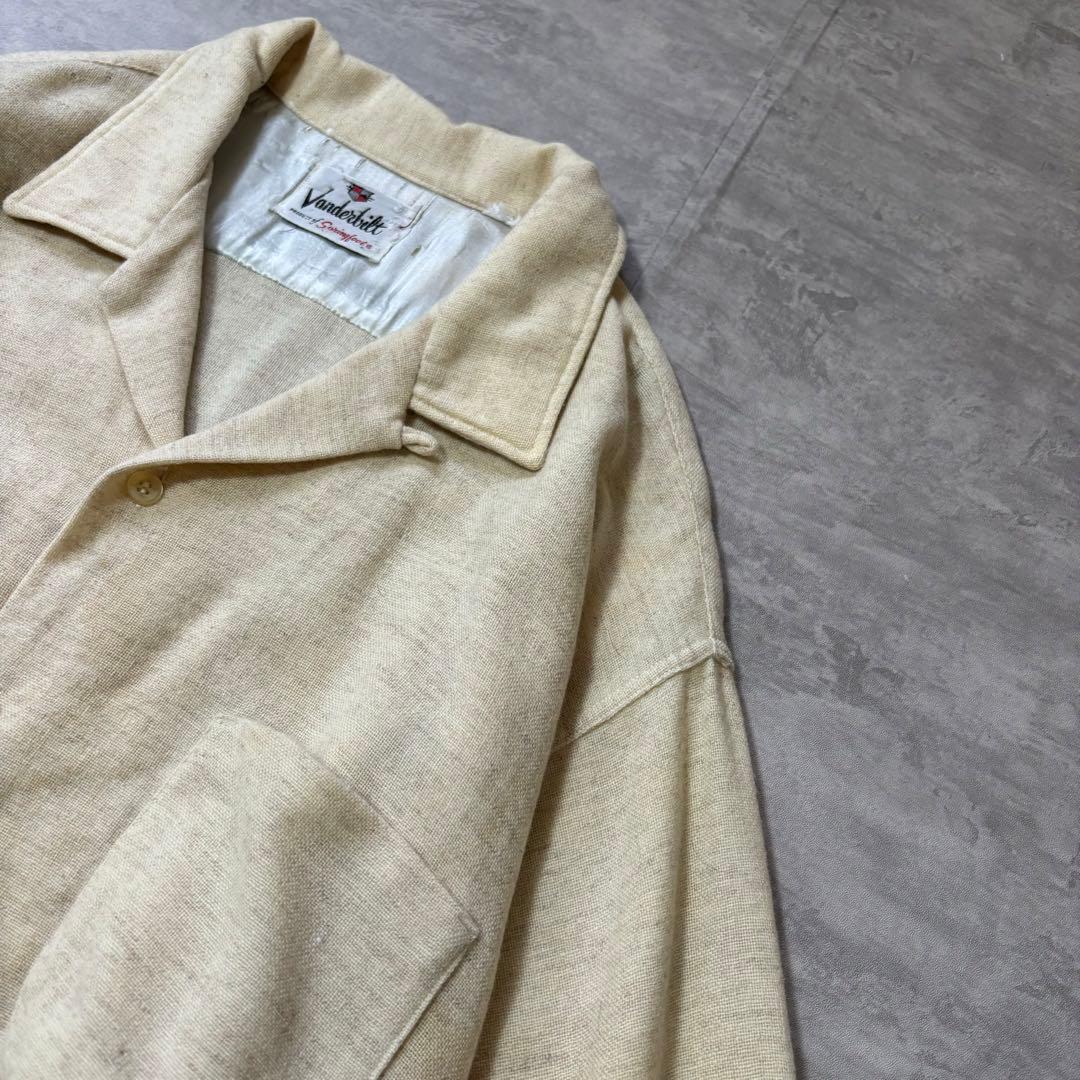 60s vintage Springfoot ウール 開襟シャツ カスリ