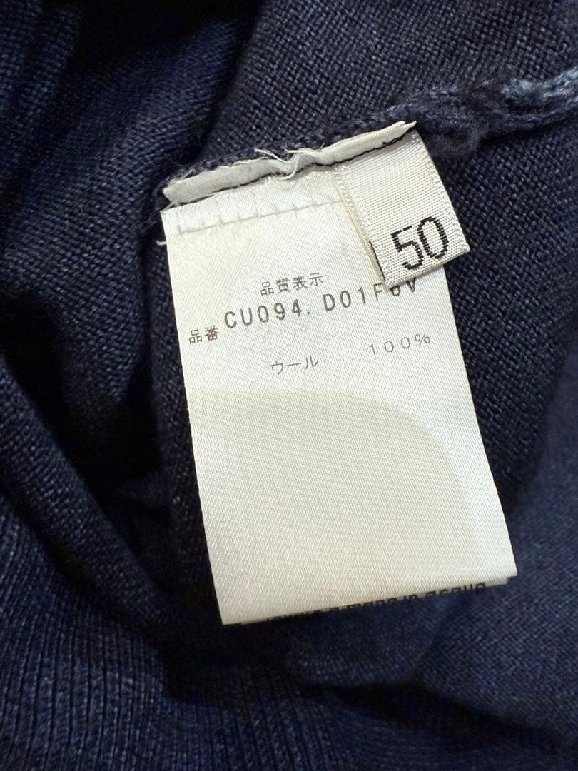CRUCIANI ウール100% ネイビー タートルネック 50