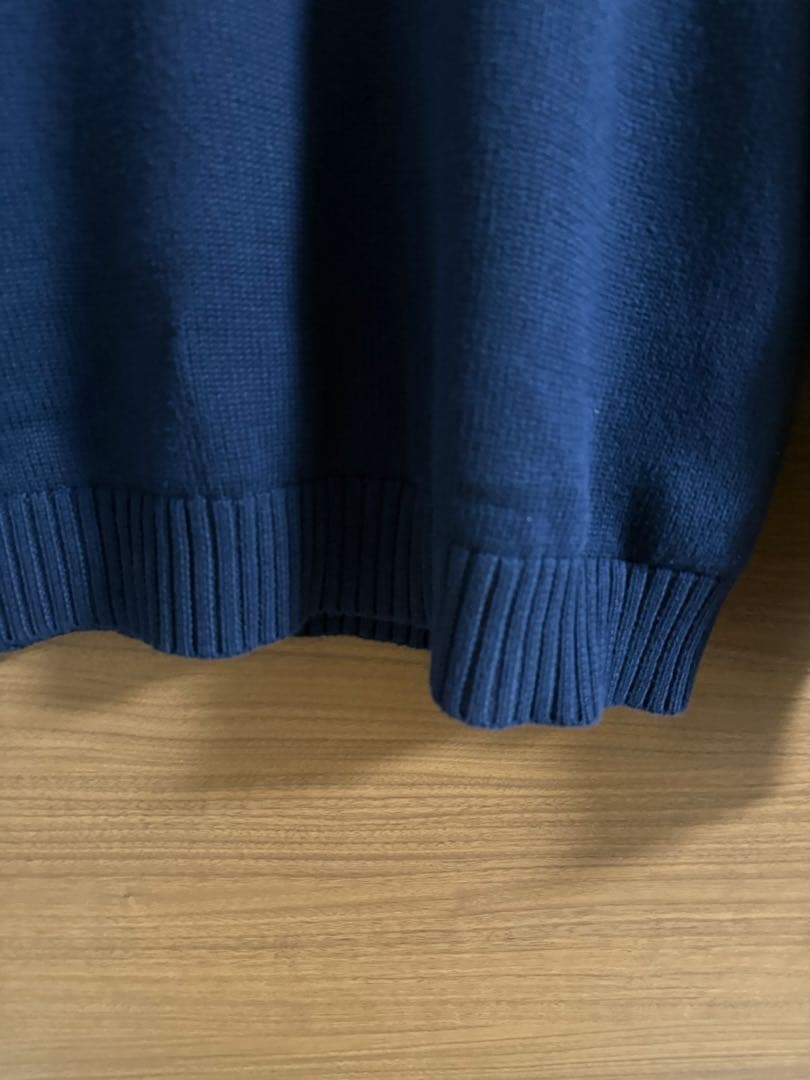 ラルフローレン　コットン　ニット　セーター　ネイビー　赤刺繍　M ポロ
