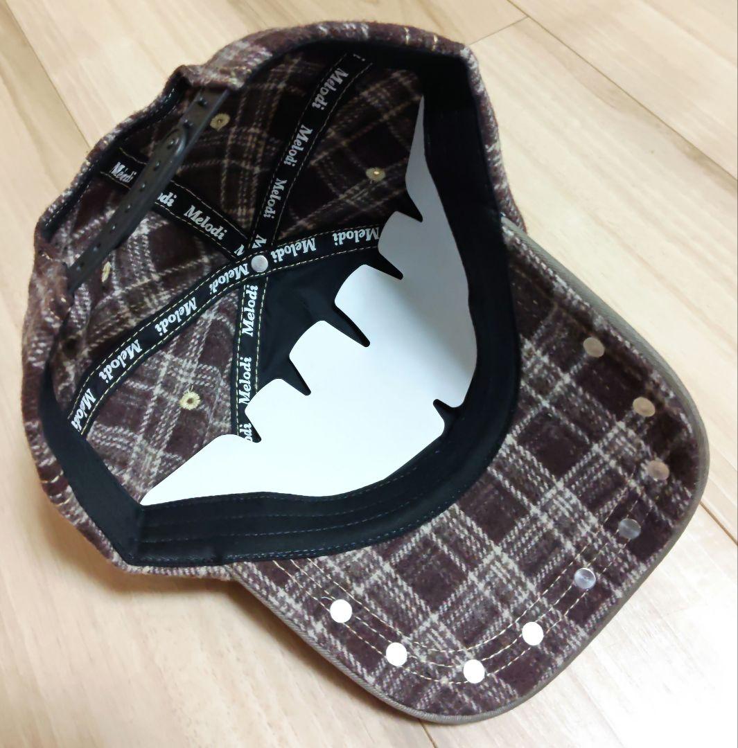 帽子 EC Melodi BROWN PLAID STAR STUDDED CAP