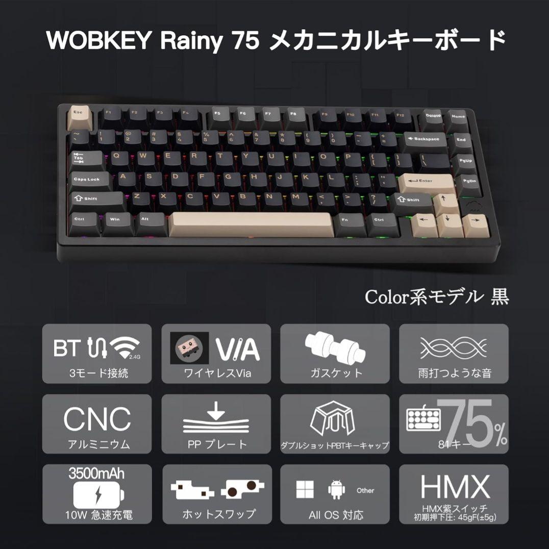 WOBKEY Rainy75 color ブラック