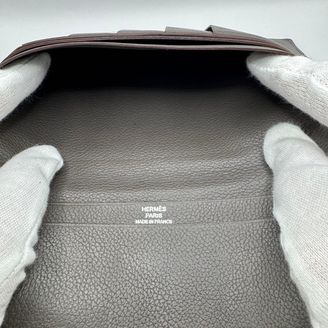 ★S級極美品★エルメス 長財布 フレミング 札入れ MC2 エトゥープ