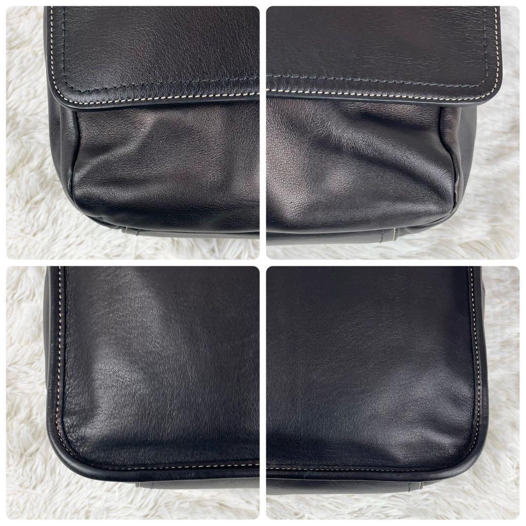 A4可 未使用級 コーチ PVC メッセンジャー チャールズ ベルト ブラウン