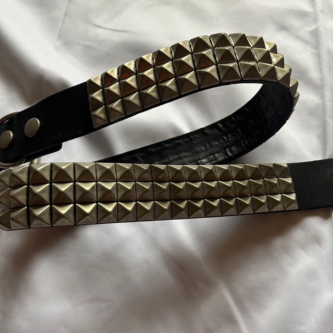 00s y2k 666 スタッズ ベルト 本革 パンク ヴィンテージ アーカイブ