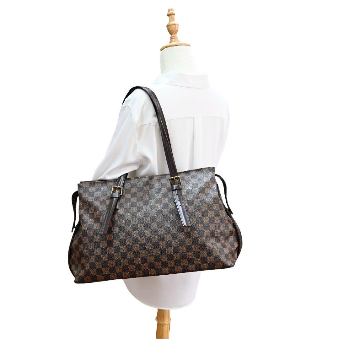 【美品】ルイヴィトン　ダミエ　チェルシー　トートバッグ　ショルダーバッグ　茶